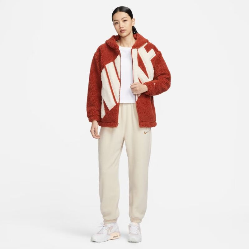 耐克（NIKE） SPORTSWEAR 女子仿羊羔绒连帽夹克FB8696-832