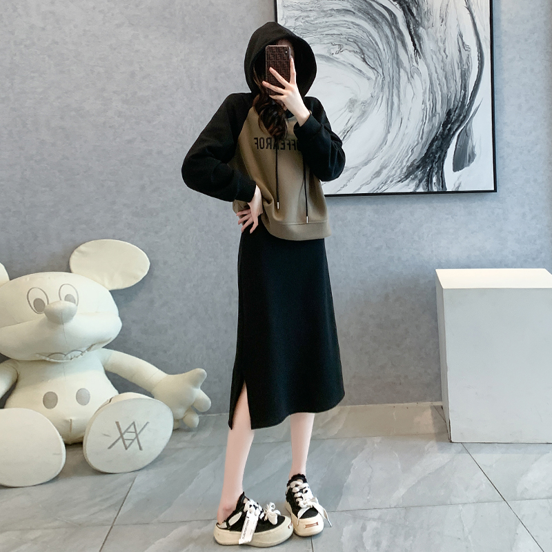 秋季高档女士休闲时尚套装裙显瘦气质洋气减龄卫衣半身裙子两件套