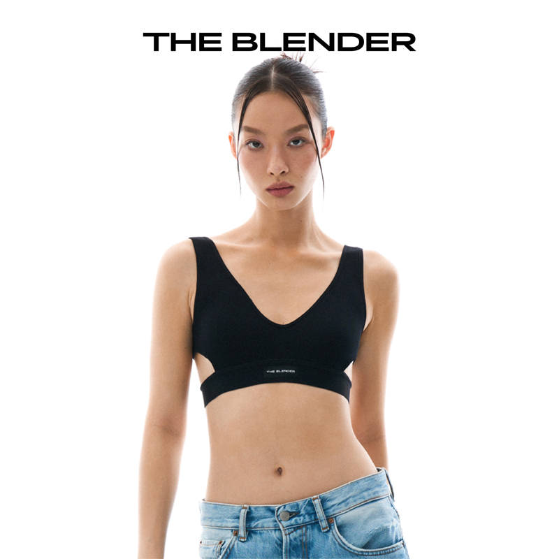 TheBlender【芳芳专属】内衣文胸无缝针织镂空V领logo背心运动防震
