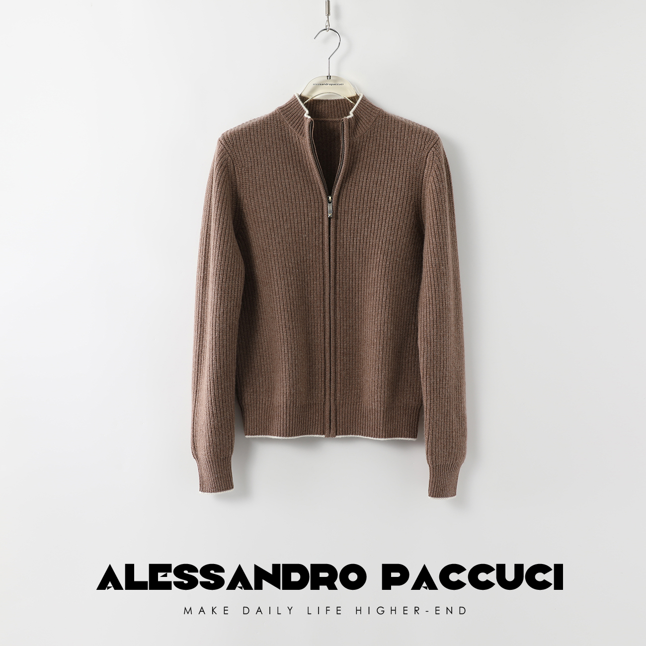 【有试穿痕迹不退换】洛哥23765X定织定染羊绒羊毛 vtg肌理拉链开衫