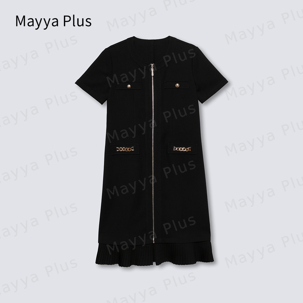 【富家女】Mayya Plus时尚新品气质显瘦遮肉轻奢休闲连衣裙32326963