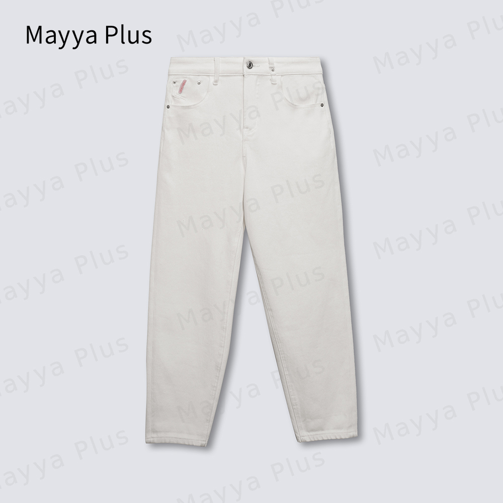 【老爹白牛】Mayya Plus时尚气质新品显瘦遮肉休闲款牛仔裤32336623