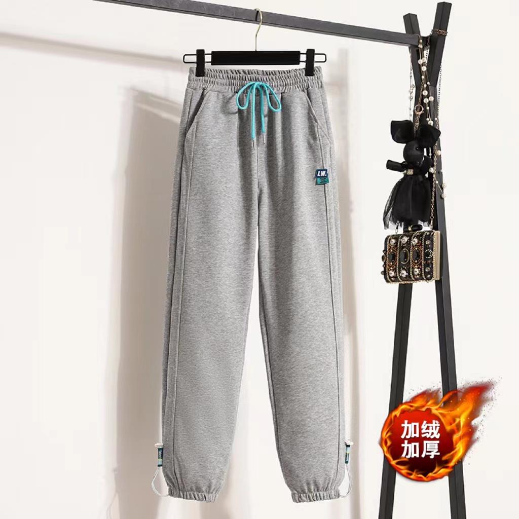 2023秋冬季百搭休闲运动裤卫裤直筒简约显瘦高腰时尚束脚长裤女
