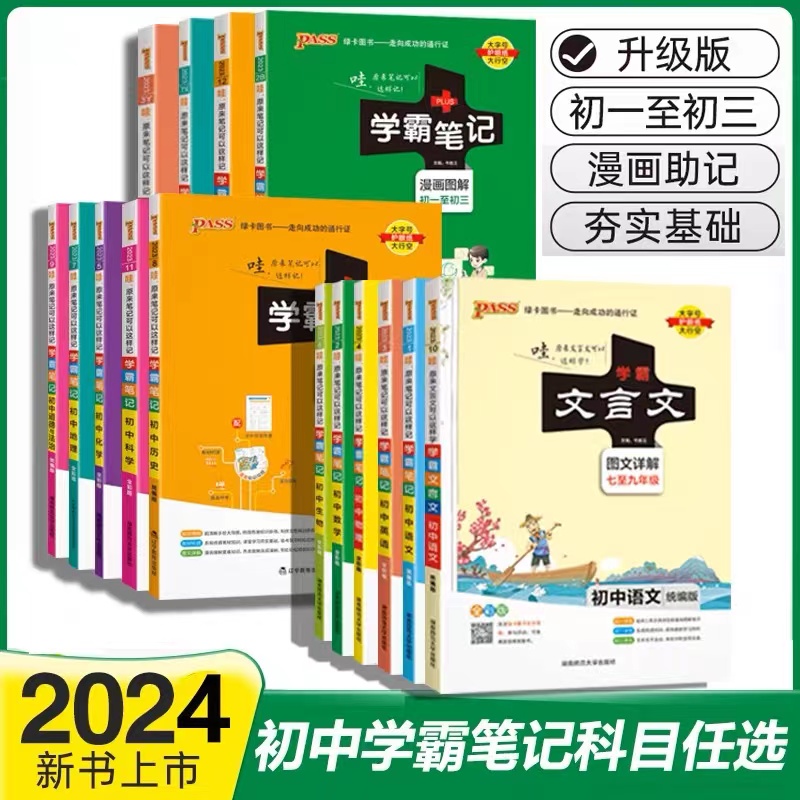 24版中考初中生学霸笔记全套语文基础知识阅读文言文成语全解复习