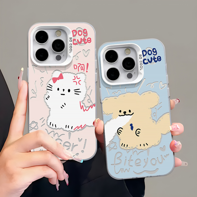 情侣咬猫狗狗iPhone15苹果13手机壳14/11防摔12华为vivo小米oppo