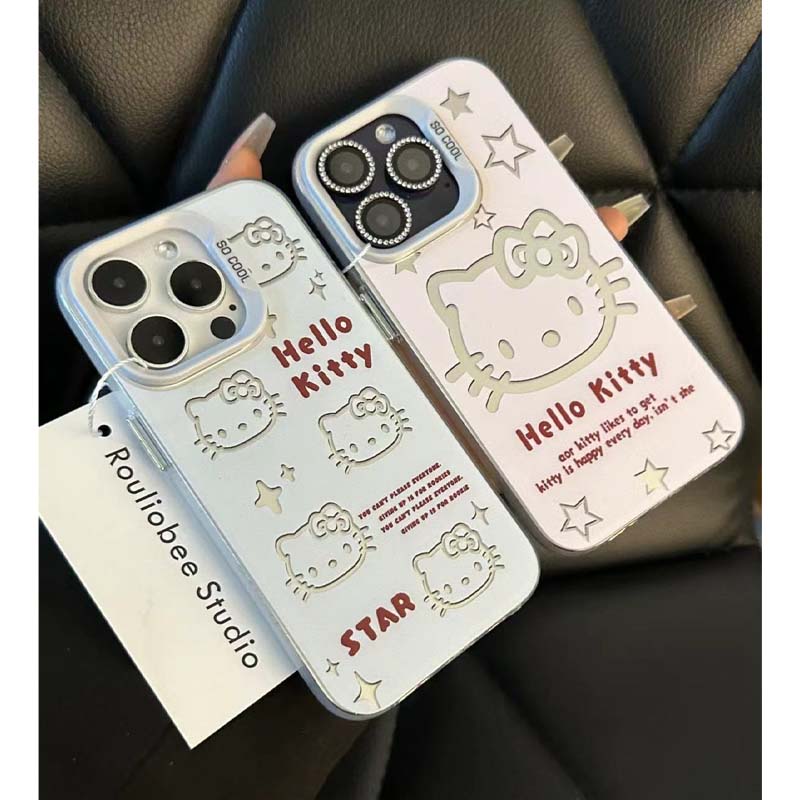 ins多个蓝凯蒂猫适用iphone15promax可爱13/14情侣手机壳12创意11