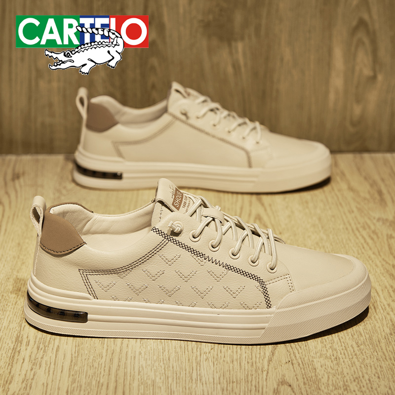 CARTELO/卡帝乐鳄鱼秋季潮流百搭休闲男鞋防滑耐磨软底一脚蹬板鞋
