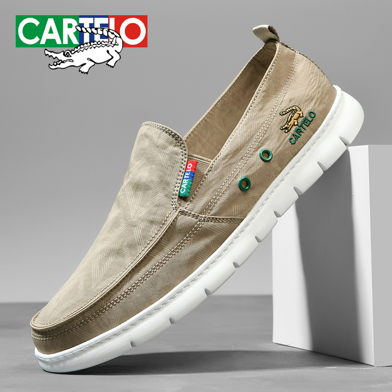 CARTELO/卡帝乐鳄鱼男士老北京布鞋冬季懒人一脚蹬休闲软底鞋7327