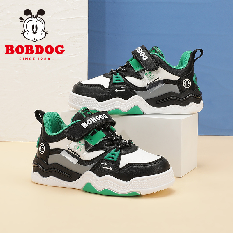 【冬季上新】巴布豆儿童皮面防水百搭休闲运动板鞋 QET3057