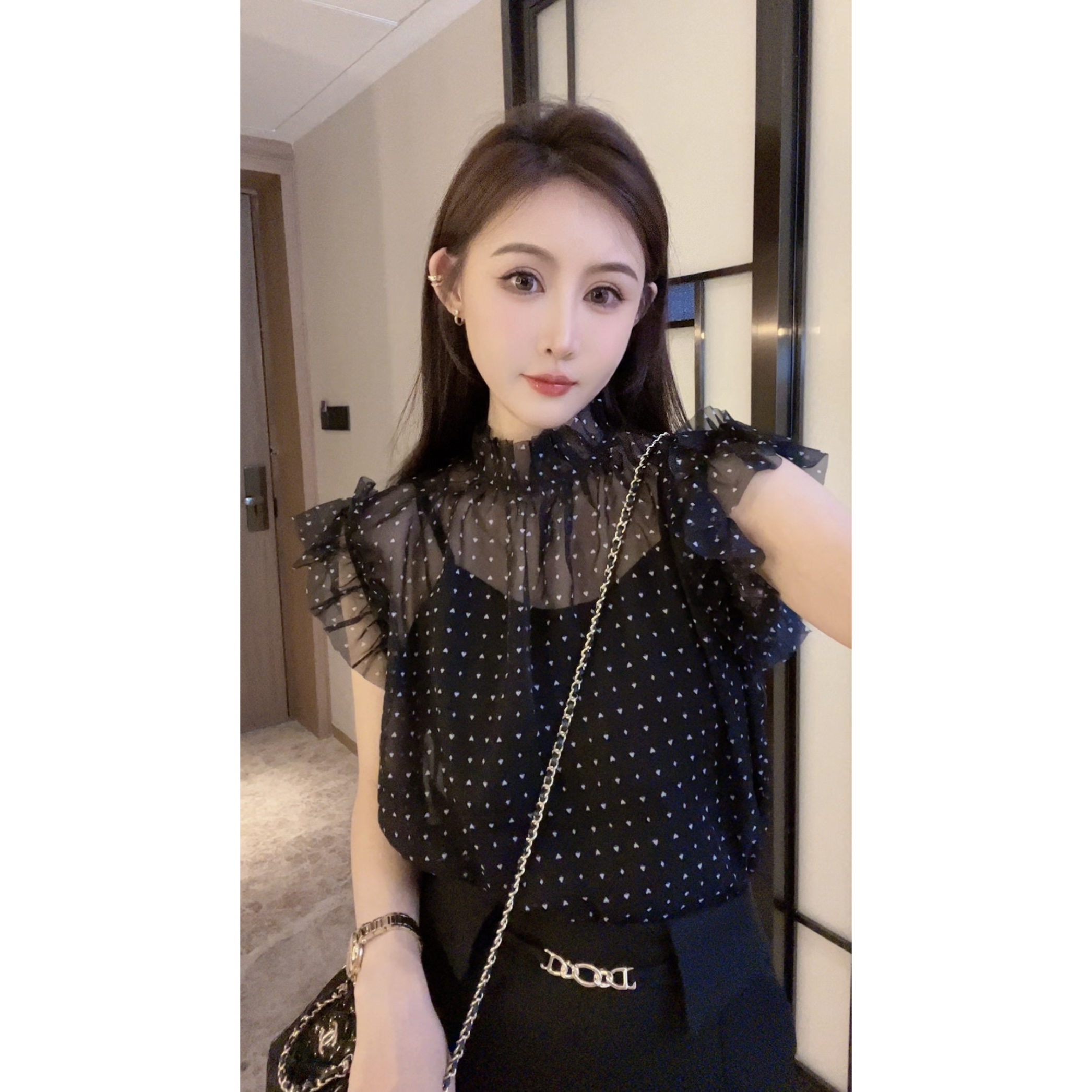 波点雪纺衫 CP2306105