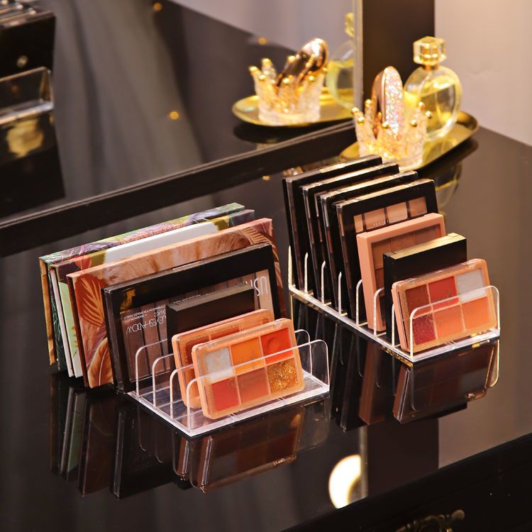透明亚克力眼影盘收纳盒桌面化妆品梳妆台抽屉分隔彩妆粉饼置物架