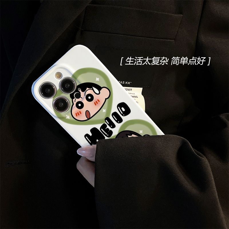 蜡笔小新iPhone14pro手机壳可爱卡通苹果11防摔13防摔12菲菲林壳