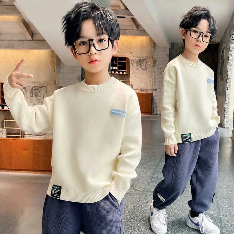 2023新款男童毛衣秋冬韩版儿童针织衫百搭男孩潮童装中大童打底衫