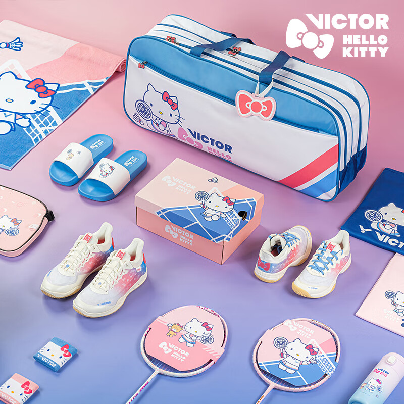 VICTOR/威克多HelloKitty联名护腕毛巾手胶帽子水杯运动学生女孩
