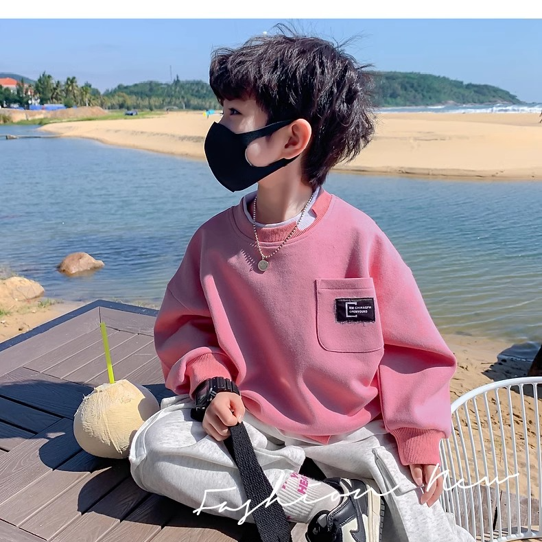 男女童卫衣春秋款23新款假两件韩系帅气上衣XNT