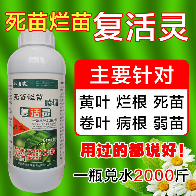 黄叶死苗一喷绿水果蔬菜肥氨基酸叶面肥微量元素水溶肥死苗复活灵