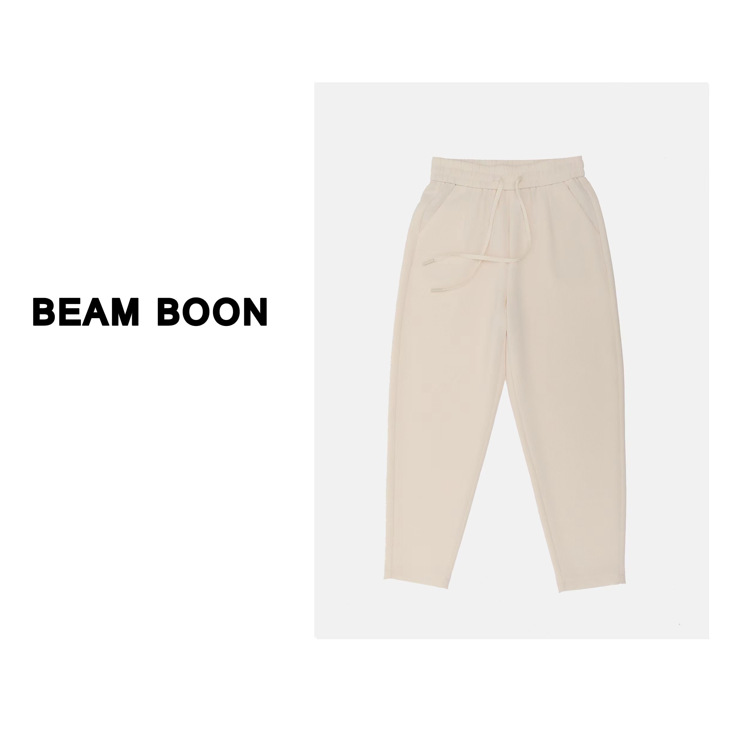 Beam Boon | “萝卜派对瘦瘦裤” 透气3D感四面弹抽绳松紧哈伦裤