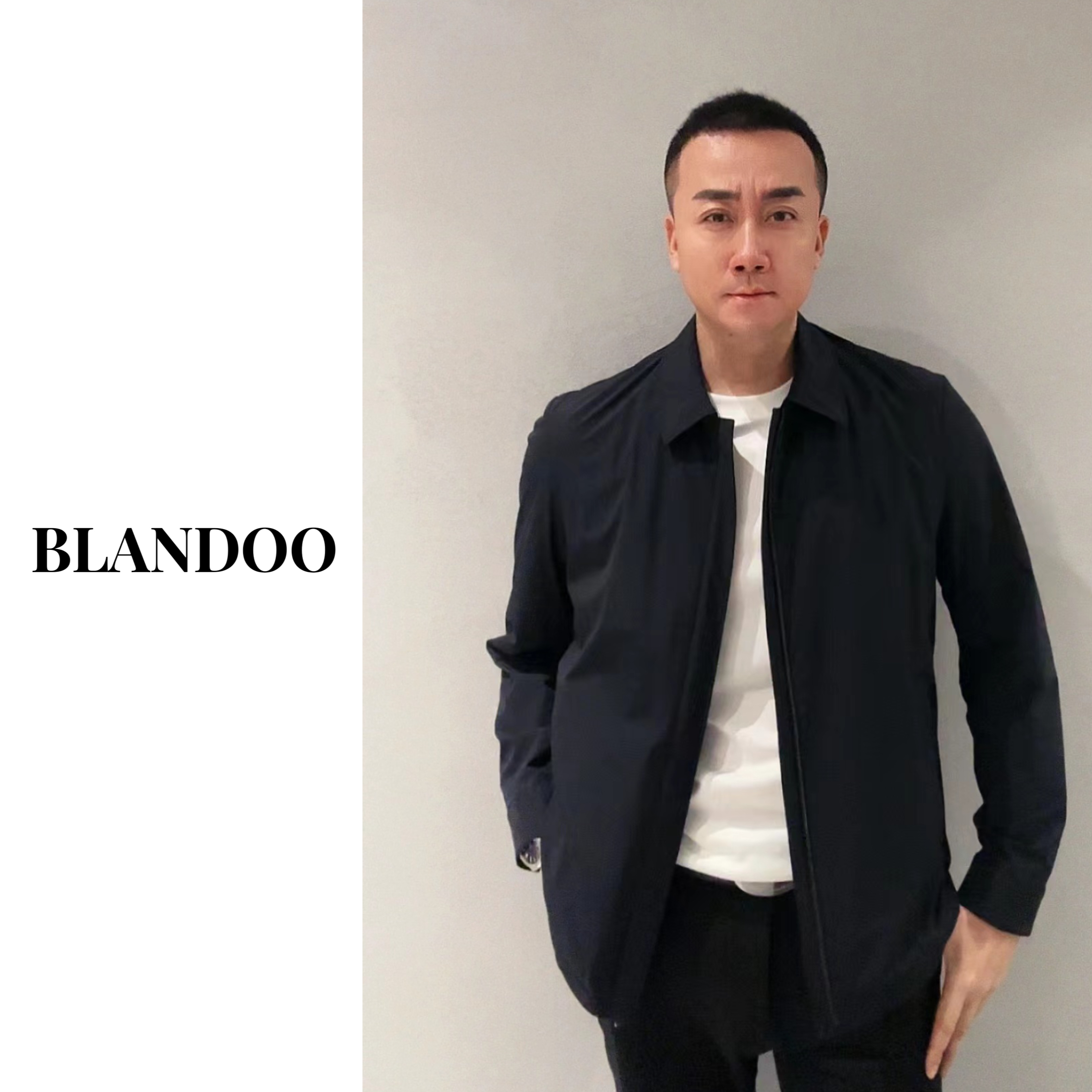 BLANDOO 男士高定轻奢商务休闲翻领夹克23508
