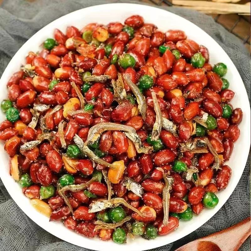 小鱼花生大袋油炸花生米烧烤店饭店商用小鱼干下酒菜小吃休闲零食