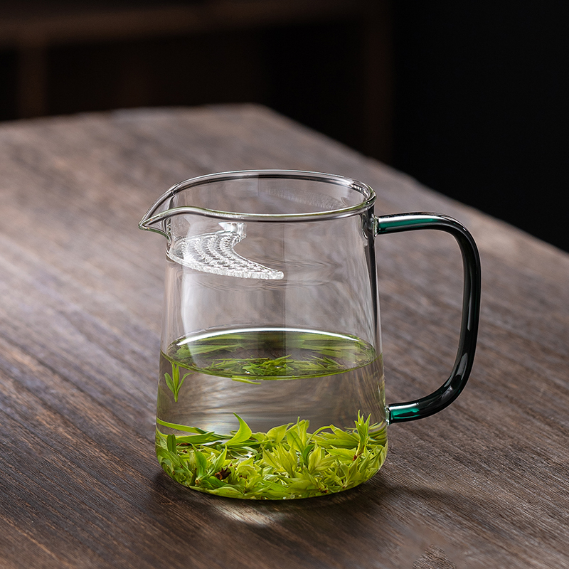 耐高温玻璃公道杯茶漏一体 月牙片过滤泡茶壶 套装家用绿茶分茶器
