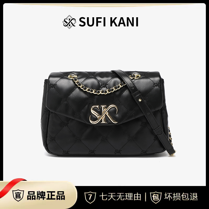 SUFI KANI 新款时尚高级感轻奢百搭单肩斜挎包9013#-黑色
