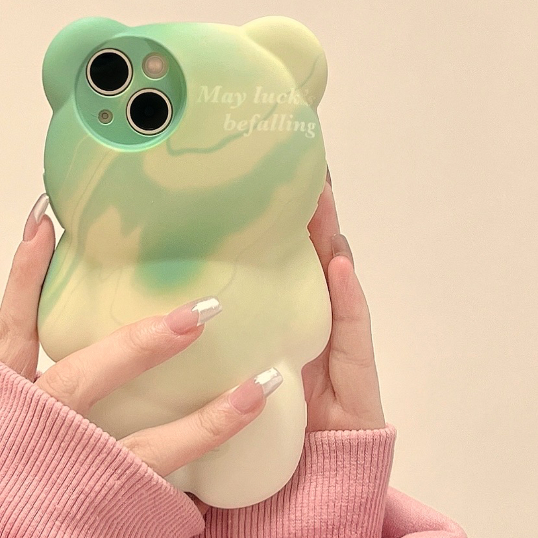 ins韩风可爱晕染小熊适用iphone15手机保护壳苹果13Promax新款12