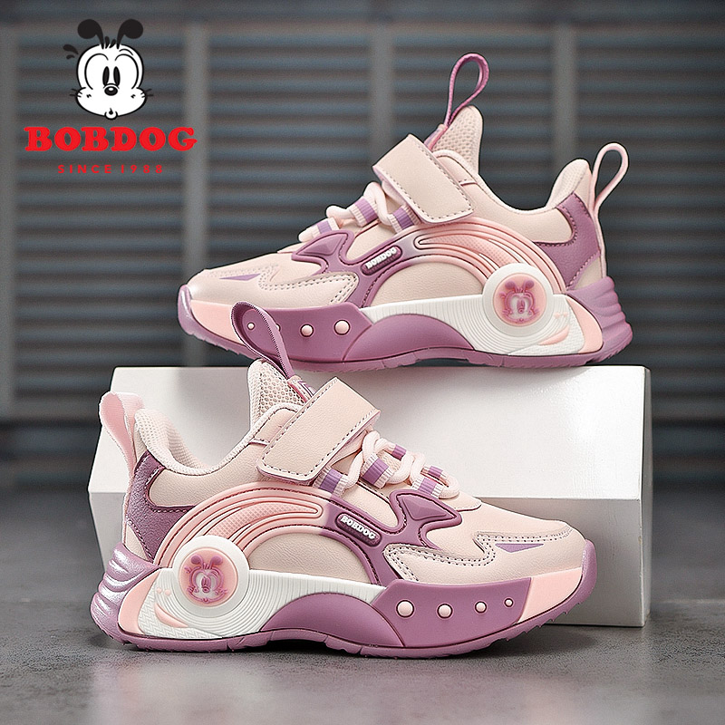 巴布豆女童运动鞋防水皮面2026春秋新款时尚公主轻便防滑儿童鞋子商品图