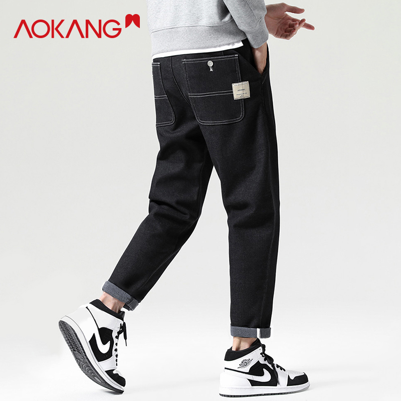 【A】奥康明线设计休闲牛仔裤AK931006
