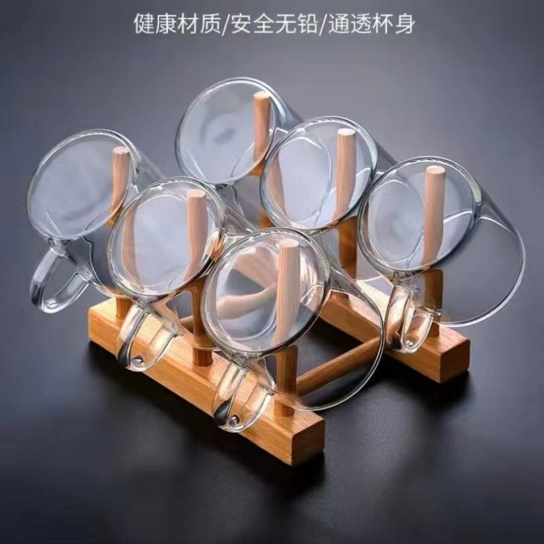 豪华透明玻璃杯带把手耐热高温防爆玻璃茶具