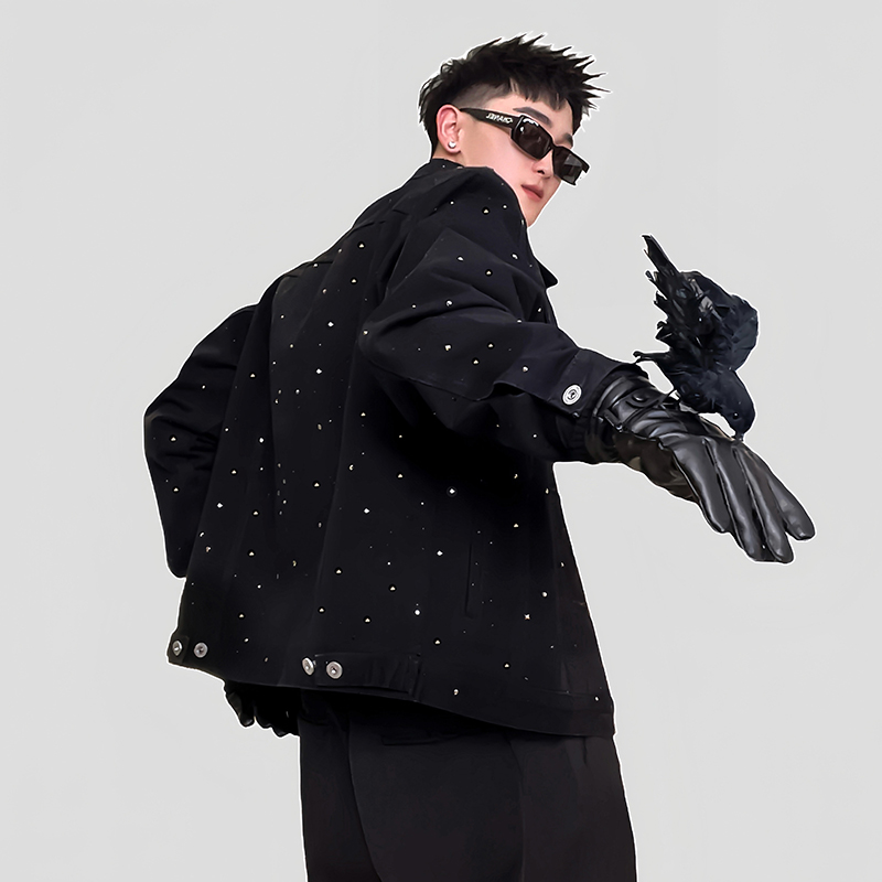 美式工装夹克男士春秋季高级感设计感休闲翻领外套男装潮牌上衣服