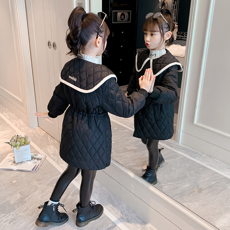 女童冬装加厚棉服2023新款大童棉袄秋冬季儿童棉衣夹棉加绒外套