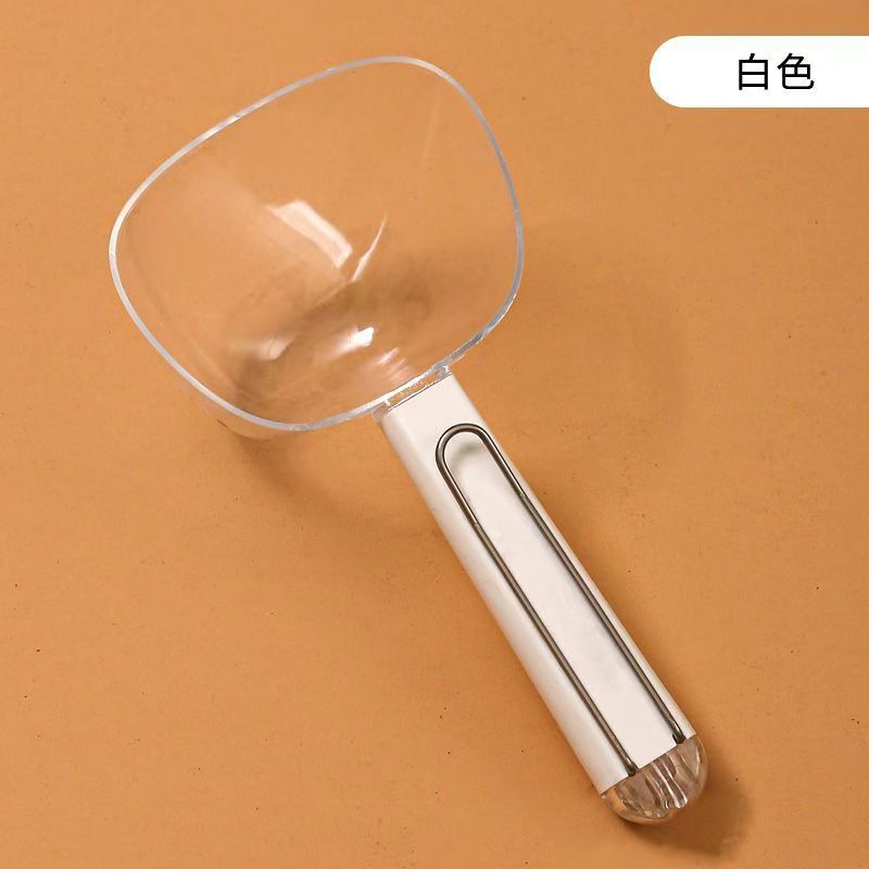 舀米勺创意神器家用加厚塑料勺多功能挖面粉米粉勺子长柄带夹量勺