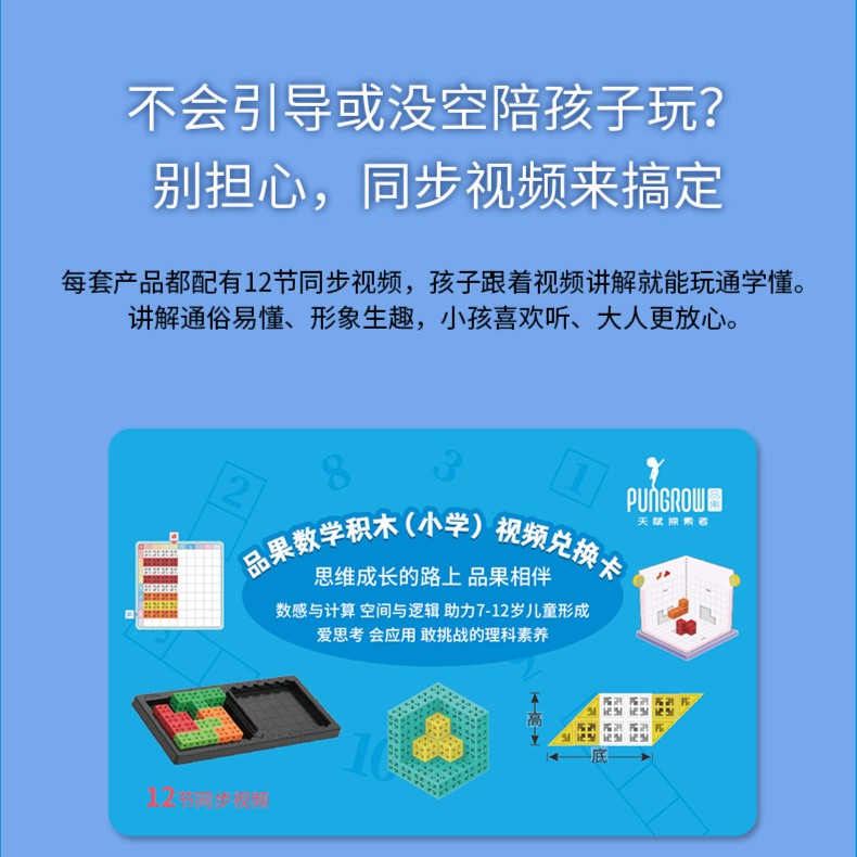 品果数学积木启蒙+小学视频讲解视频，赠品勿拍