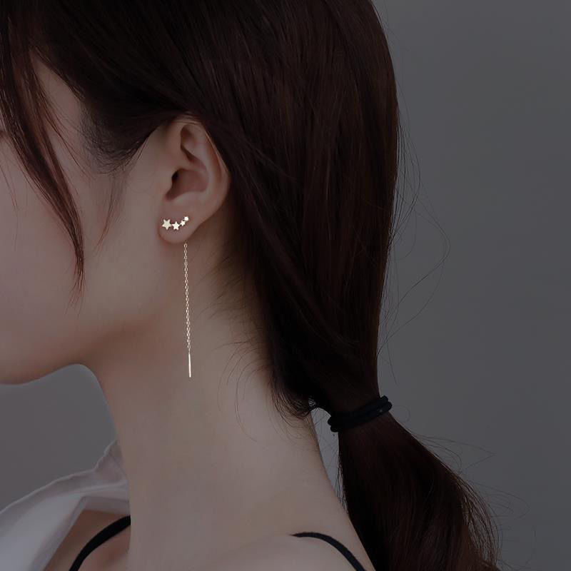 合金耳饰 合金耳饰星星耳线女2023新款耳环潮感耳钉小众设计长款