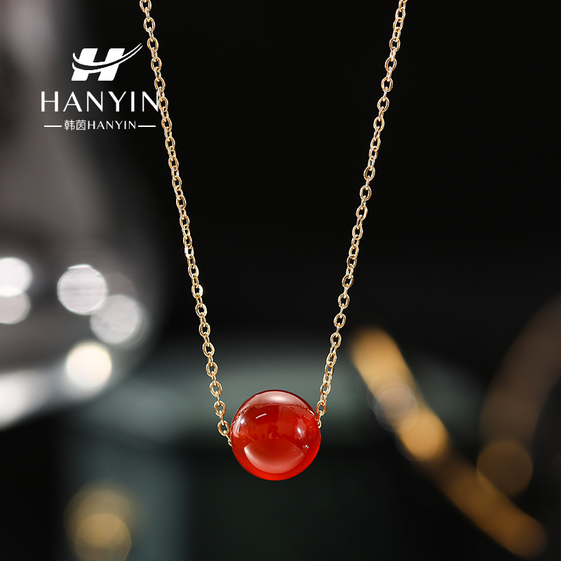 钛钢项链 不掉色时尚气质百搭小巧红色路路通小众毛衣链个性ins女