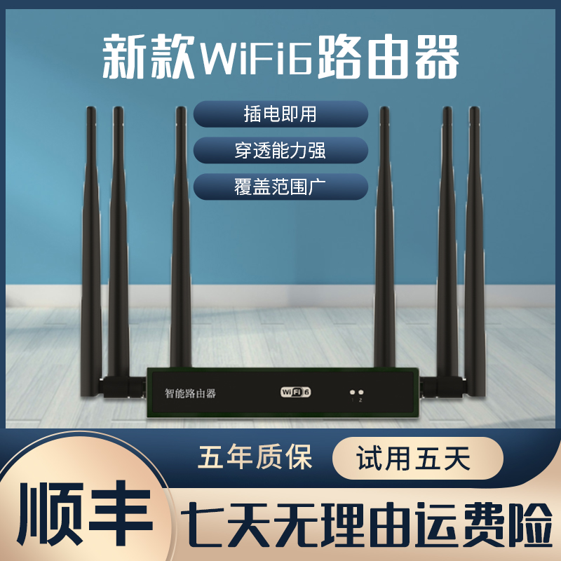 【万物万联】新款WiFi6智能路由器免插卡免安装支持充电宝车载供电