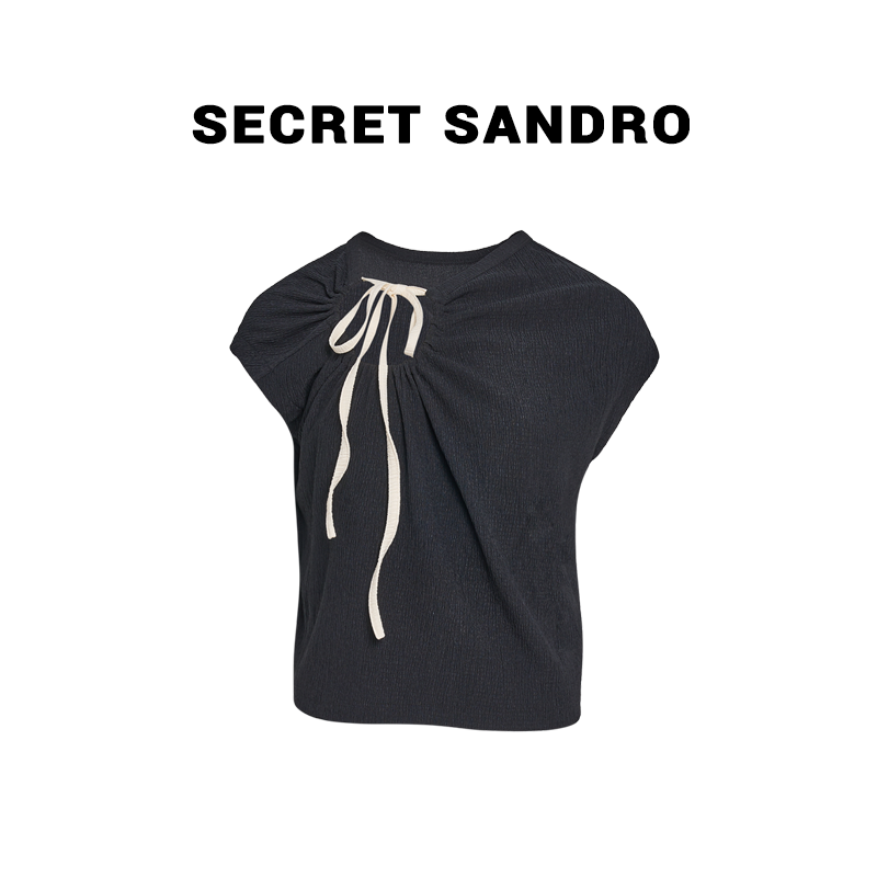 【Secret Sandro】鸥纪儿  时尚不规则设计感小众T恤 S53213689R