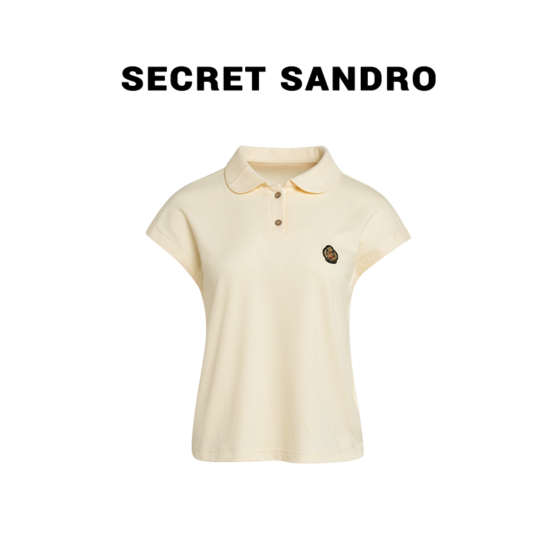 【贵族学院】Secret Sandro 鸥纪儿  娃娃翻领T恤 T53220385R