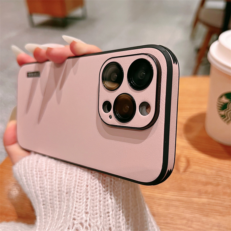 高级感皮质苹果14手机壳iphone13pro镜头膜全包12max防摔网红女生