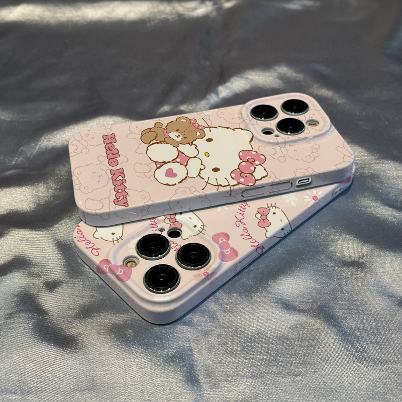 适用【苹果/华为/oppo/vivo/小米】菲林全包粉色KT猫手机硬壳卡通