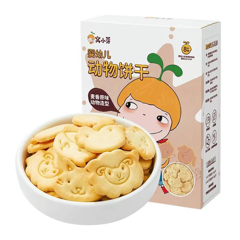闻闻母婴 窝丫丫 动物饼干80g/盒