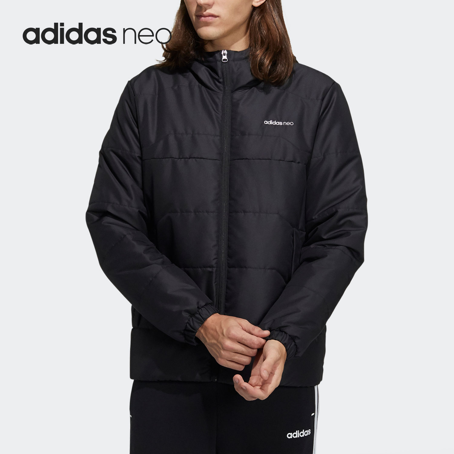 adidas/阿迪达斯2023新款运动休闲连帽防风保暖棉服外套H45236