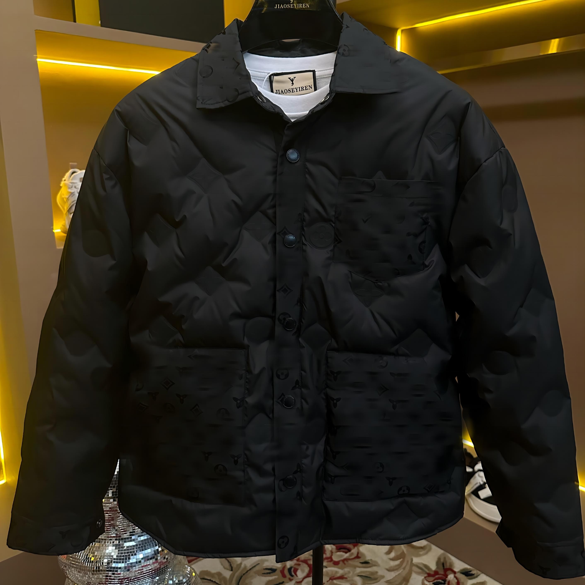 23905-3羽绒服男款短款休闲百搭黑色时尚宽松秋冬保暖外套男士
