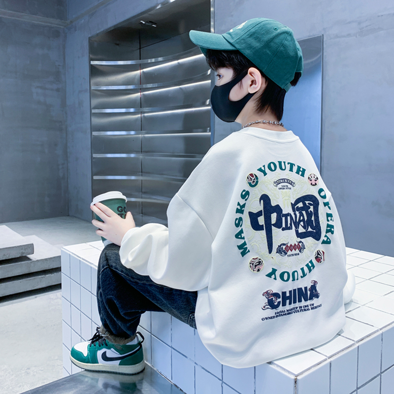 儿童衣服男童卫衣春秋季2024新款中大童装洋气上衣男孩长袖t恤潮