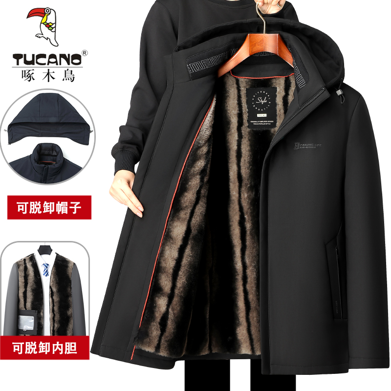 【零下20 可脱卸】爸爸装棉服加绒加厚中老年男装棉衣冬装外套衣服