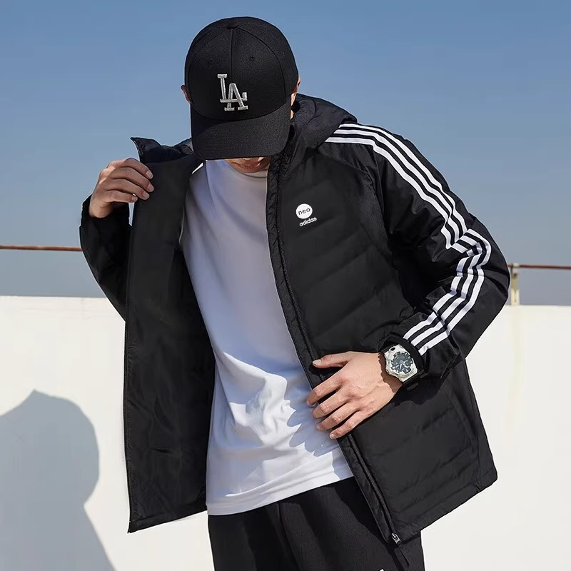 Adidas/阿迪达斯百搭男子秋季新款运动休闲保暖连帽羽绒服HN4793