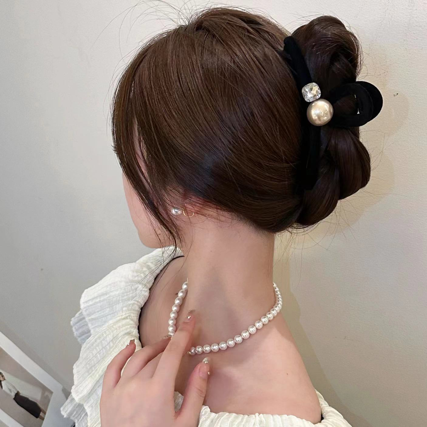 秋冬气质鲨鱼夹磨砂抓夹大号女秋冬复古发饰气质女后脑勺盘发饰品
