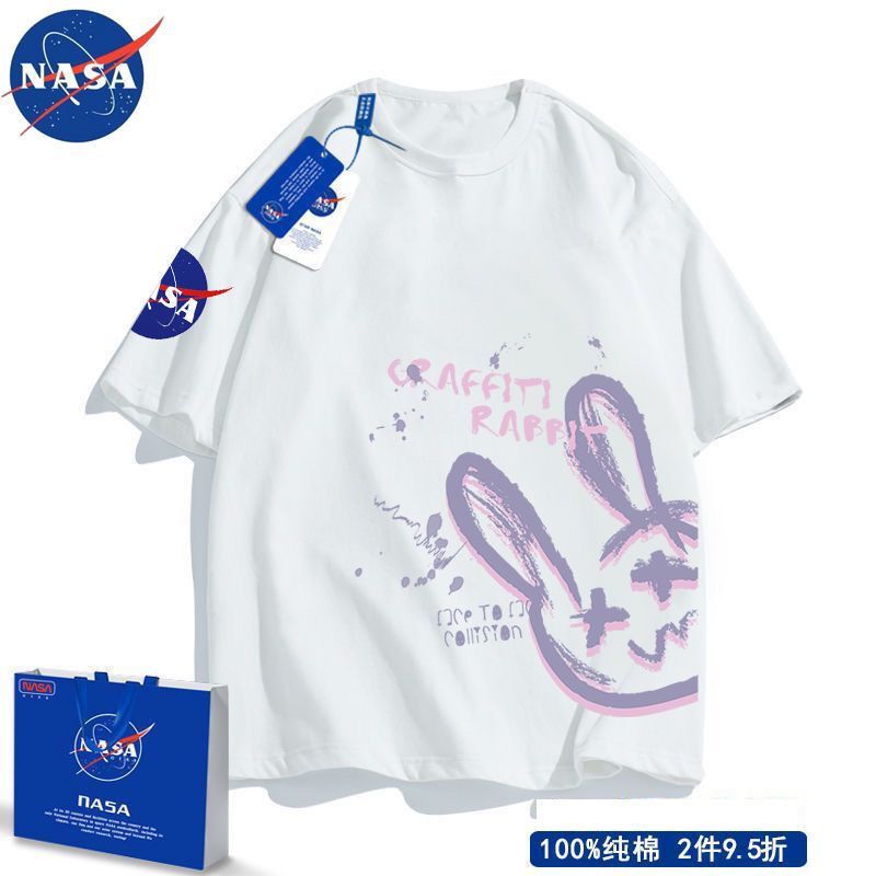NASA潮牌联名2022新款潮牌纯棉短袖男女情侣T恤运动宽松半袖ins潮
