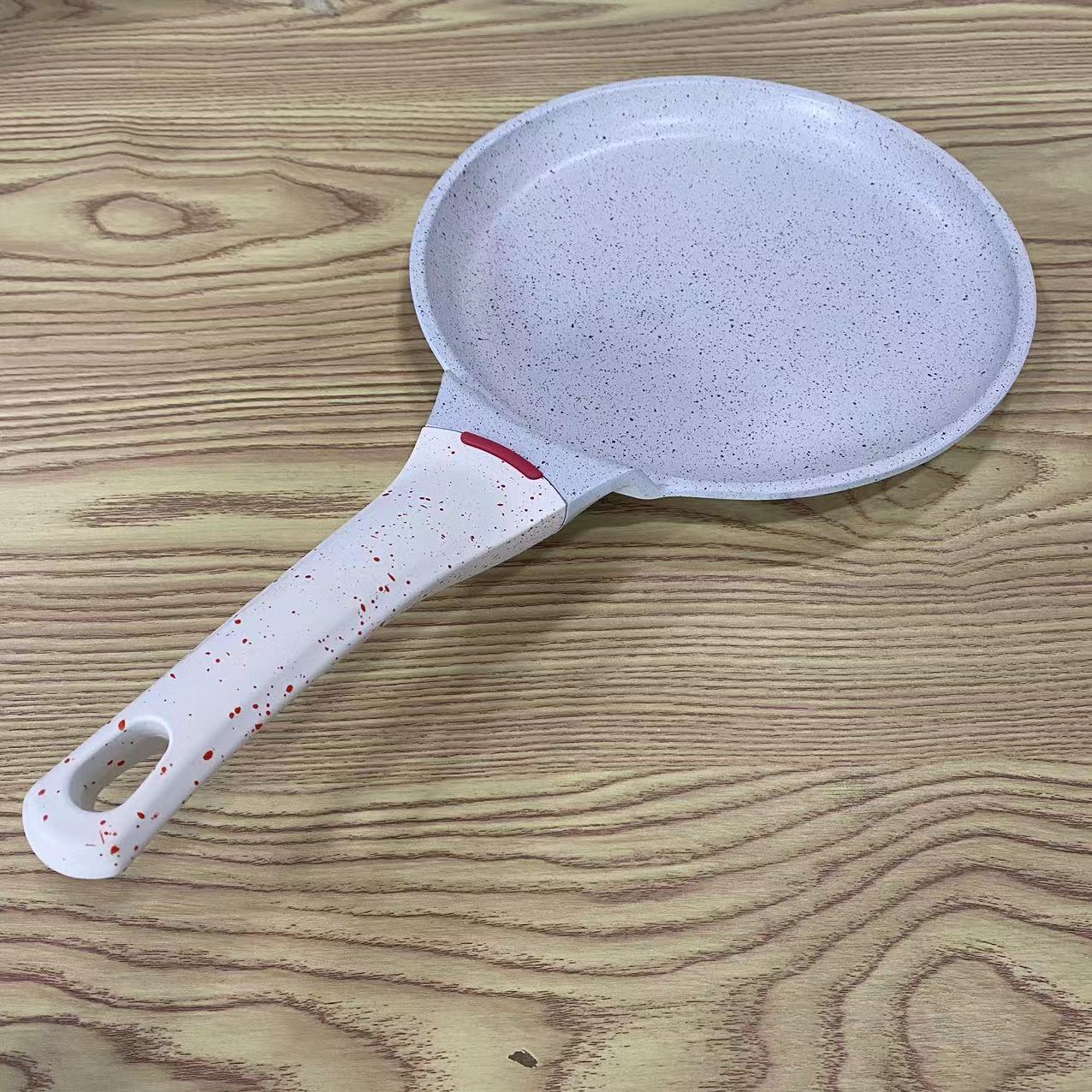 22cm米白色ML火山岩麦饭石班戟盘煎锅无盖