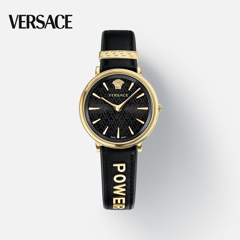【方总精选】Versace/范思哲瑞士原装石英真皮复古女士腕表